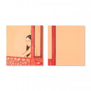 WONG SU EN 1973,Orange Painting with Girl on Chinese Bed,1999,Bonhams GB 2023-07-27