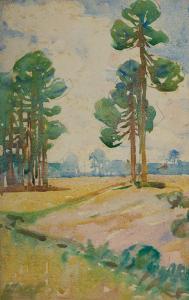 Wood Ella Miriam 1888-1976,Landscape with Trees,1913,Neal Auction Company US 2018-11-18