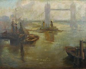 WOOD Emmie Stewart,A Thames Scene by Tower Bridge,John Nicholson GB 2016-01-28