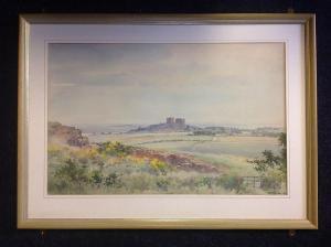 WOOD Frank 1904-1985,Bamburgh Castle coastal view titled View of Bambur,1933,Jim Railton 2015-10-31