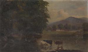 WOOD GEORGE ALBERT 1845-1910,Cows by a mountain river,Eldred's US 2016-09-23