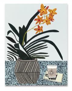 WOOD JONAS 1977,YELLOW ORCHID WITH CUP AND BOOK,2013,Sotheby's GB 2018-03-31