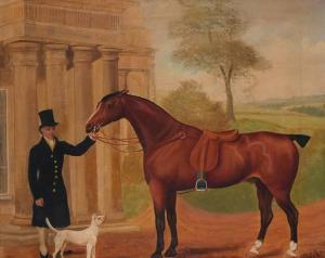 WOOD Joseph 1778-1852,Portrait of horse & owner,1828,Butterscotch Auction Gallery US 2022-03-20