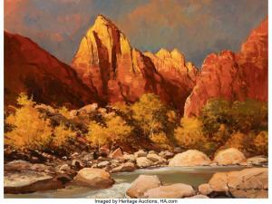 WOOD Robert William 1889-1979,Golden Peaks, Oak Creek Canyon,Heritage US 2024-03-21