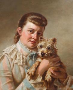 WOOD Thomas Waterman 1823-1903,Woman with Dog,1890,Shapiro Auctions US 2023-10-21