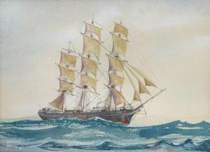 WOOD Worden G 1880-1943,Clippership at Sea,1931,Burchard US 2018-09-23