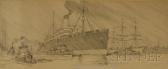 WOOD Worden G 1880-1943,Ships in the Harbor.,Skinner US 2010-07-21