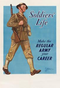 WOODBURN Tom,SOLDIERS' LIFE / MAKE THE REGULAR ARMY YOUR CAREER,1941,Swann Galleries 2021-08-05