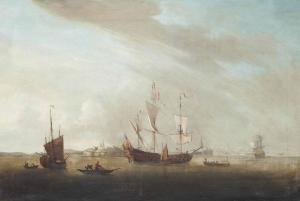 WOODCOCK Robert 1692-1728,A Royal Navy two-decker getting underway from her ,Christie's 2013-12-03