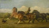 WOODHOUSE William Arnold 1857-1939,Figure with three shire horses,Moore Allen & Innocent 2017-07-07