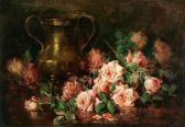 WOODMAN Florence 1900-1900,Still Life of Roses and Brass Vase,Weschler's US 2010-12-04