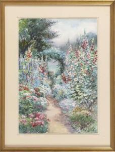 WOODRUFF FANNIE 1800-1900,Pathway through a lush garden,Eldred's US 2022-02-10