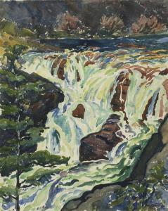 WOODRUFF John Kellogg 1879-1956,Waterfall.,Eldred's US 2007-11-16