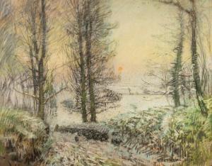 WOODS Albert 1871-1944,Winter landscape with trees in the foreground,Capes Dunn GB 2022-03-22