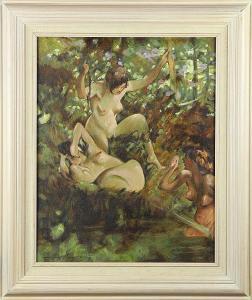 WOODS Joseph 1776-1864,Three Nudes at Play in the Woods,Clars Auction Gallery US 2015-06-27