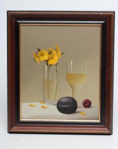 WOODS Mike,Still Life with Flower Fruit and Wine Glass,Hartleys Auctioneers and Valuers 2022-09-14