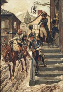 WOODVILLE Richard Caton II,French Napoleonic soldiers receiving intelligence,1900,Bonhams 2021-11-10