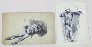 WOODVILLE Richard Caton II 1856-1927,studies of soldiers,Burstow and Hewett GB 2022-12-15