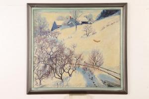 WOODWARD Anna 1868-1935,SNOW COVERED LANDSCAPE,1918,Sloans & Kenyon US 2018-07-21