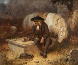 WOODWARD Thomas 1801-1852,Man and Horse in a Country Churchyard,1833,Abell A.N. US 2024-03-10