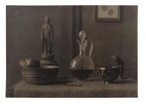 WOOLF Paul J,Still Life with Standing Buddha Sculpture and Deca,1930,New Orleans Auction 2017-04-22
