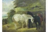 WOOLLETT Henry A 1857-1873,Horses by a Byre,Brightwells GB 2015-12-09