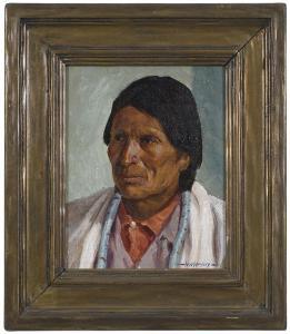 WOOLSEY Wood W 1899-1970,Portrait of Joe,c.1940,Brunk Auctions US 2021-05-21