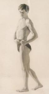 WOOLWARD J,Study of a male life model,1894,Fieldings Auctioneers Limited GB 2017-11-11