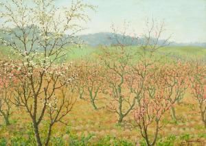 WORES Theodore 1860-1939,Peach Orchard, Saratoga, California,1920,Bonhams GB 2022-04-12