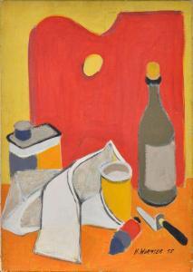 WORMSER Henri 1909,FRENCH TABLE STILL-LIFE,1955,Anderson & Garland GB 2015-07-14