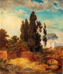 WORNDLE VON ADELSFRIED Edmund 1827-1906,View of the Villa Hadriana,Palais Dorotheum AT 2018-12-10
