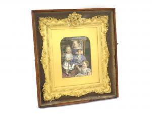 WORRALL Joseph Edward 1829-1913,portrait miniature of three children in an interi,Gardiner Houlgate 2018-03-22