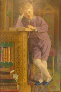 WORRALL Joseph Edward 1829-1913,Study of a boy in library setting,1871,Wright Marshall GB 2019-05-21