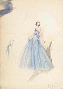 WORTH Charles Frederick 1835-1895,Designs for evening dresses,1853,Bonhams GB 2004-03-23