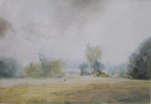 WORTH Leslie Charles 1923-2009,Rain falling Nonsuch Park,1982,Mossgreen AU 2010-08-30