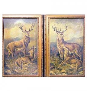 WORTHINGTON A 1800-1900,deer and stags in landscape,Jim Railton GB 2007-12-08