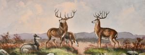 WORTHINGTON OF ABERYSTWYTH Alfred 1834-1927,Stags and Hinds in a landscape,John Nicholson 2022-11-20