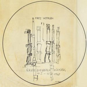 WOTRUBA Fritz,Entwurfszeichnung für Erste Biennale Nürnberg,1968,im Kinsky Auktionshaus 2007-11-20