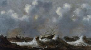 WOU Claes Claesz 1592-1665,Ships in Stormy Weather,AAG - Art & Antiques Group NL 2022-07-04