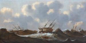 WOU Claes Claesz 1592-1665,Ships in stormy weather,Venduehuis NL 2020-09-08