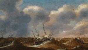 WOU Claes Claesz 1592-1665,Ships on stormy sea,im Kinsky Auktionshaus AT 2021-12-14