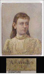 WOUTERS Augustinus Jacob B 1829-1904,portrait of a young woman,1895,Winter Associates US 2008-10-13