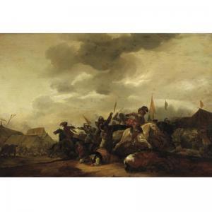 Wouwerman Peter 1623-1682,Cavalry Skirmish,1655,Sotheby's GB 2006-06-21