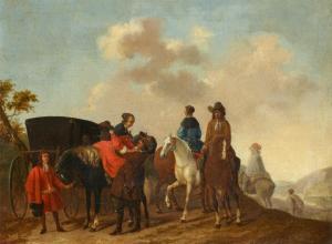 Wouwerman Peter 1623-1682,Travelling Scene with Carriage and Rider,Lempertz DE 2022-11-19