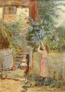 WRAGGE Alfred E 1800-1900,Tending to the Garden,Duggleby Stephenson (of York) UK 2021-02-26