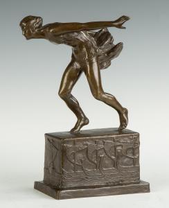 WRIGHT Alice Morgan 1881-1975,Dancing Girl with Stylized Ships Base,Cottone US 2016-09-24