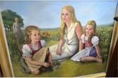 WRIGHT Anne 1935,Portrait of a woman with twin girls,1970,Ewbank Auctions GB 2015-08-05