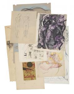 WRIGHT Don 1938-2007,Figure Sketches,1987,Neal Auction Company US 2023-05-25