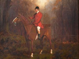 WRIGHT George 1860-1942,a mounted huntsman in the woods,19th Century,John Nicholson GB 2024-01-24