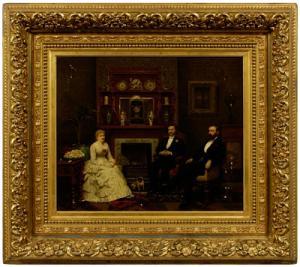 WRIGHT George W 1834-1934,The Courters,1883,Brunk Auctions US 2009-09-24